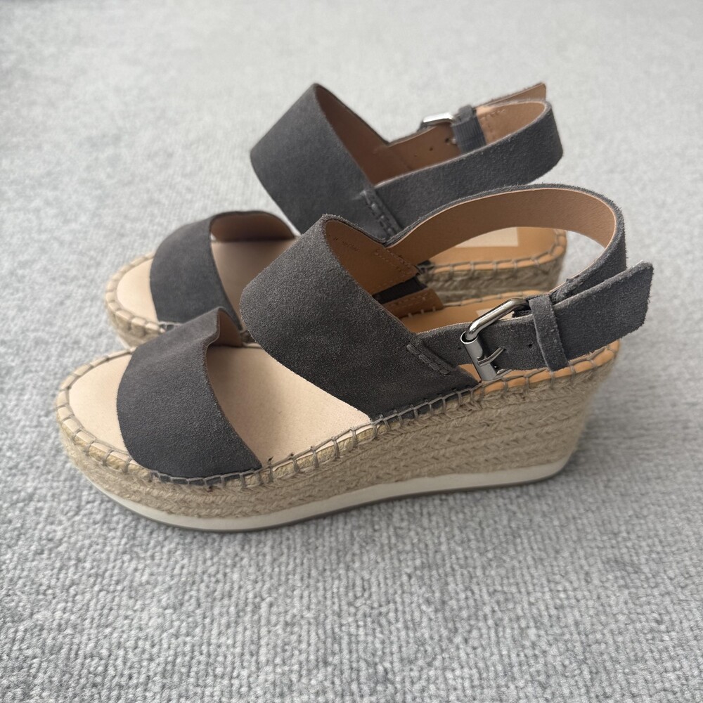 Dolce Vita Shoes Womens Size 7 Suede Espadrille Wedge Sandals Platform Buckle